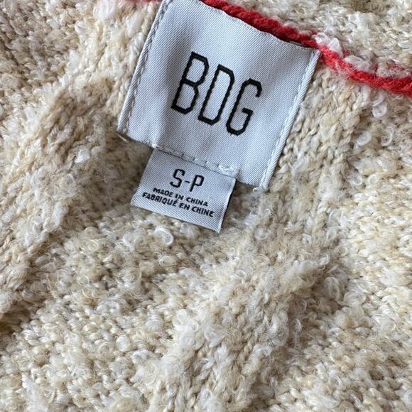 BDG Soft Knit Cream Casual Notch Neck Cropped Pullover Sweater Size S - Picture 6 of 6